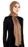 caramel brown baby blue women's Cotton Jersey Hijab Extra Long Soft Stretchy Shawl