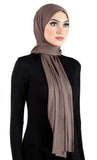 taupe baby blue women's Cotton Jersey Hijab Extra Long Soft Stretchy Shawl