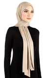 wheat linen color baby blue women's Cotton Jersey Hijab Extra Long Soft Stretchy Shawl