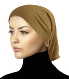 golden tan cotton tube hijab cap