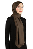 Brown Women's Cotton Jazz Hijab Shawl Wraps