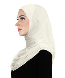 cream ivory color amira hijab cotton women's muslim headscarf hair wrap