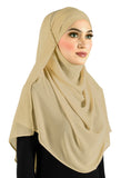 Chiffon Wrap Hijab Headscarf with Caplet & Sashes to Tieback  MADE IN TURKEY >>SEE VIDEO