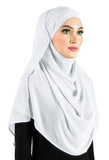 Chiffon Wrap Hijab Headscarf with Caplet & Sashes to Tieback  MADE IN TURKEY >>SEE VIDEO