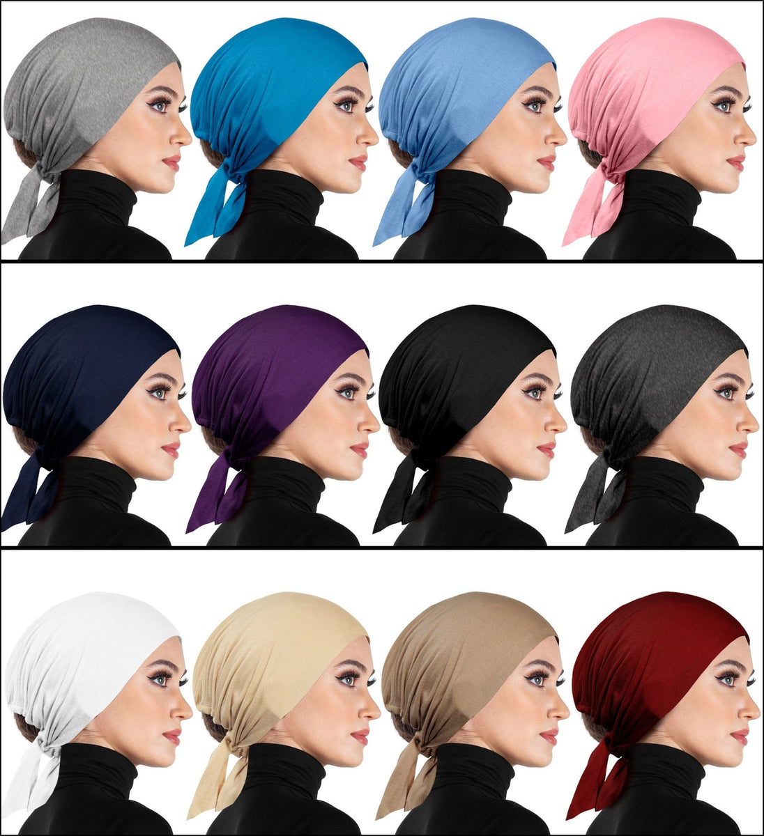 wholesale hijab undercap bonnet stretch solid