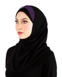 Festive Amira Cotton Hijab 1 piece 2 Tone Color Pleats - Junior Size