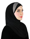 SMALL SIZE FESTIVE  Amira Cotton Hijab 1 piece Single Color Pleats - Junior Size