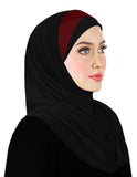 SMALL SIZE FESTIVE  Amira Cotton Hijab 1 piece Single Color Pleats - Junior Size