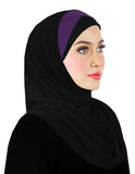 SMALL SIZE FESTIVE  Amira Cotton Hijab 1 piece Single Color Pleats - Junior Size