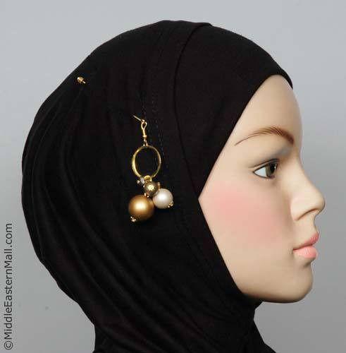 Orb Design Hijab Pin # 3 in Gold Tone - MiddleEasternMall