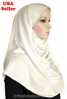 Wholesale 1 Dozen  One piece Hijabs Lycra Amira with RHINESTONES  Ruched Cascade in ten colors OF 10