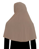elbow length khimar hijab for women in tan light brown khaki