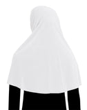 White blanc lycra khimar hijab for women elbow length