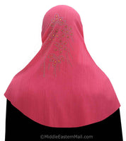 hot pink Yasmine Khimar Hijab 1 piece Lycra Amira