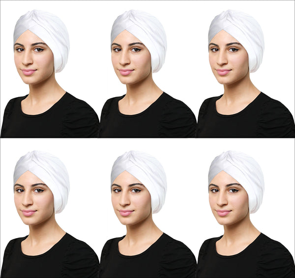 Wholesale Khatib Cotton Classic Turban Hijab ALL WHITE