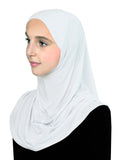 Pre-Teen Junior's Cotton 1 piece Hijab White Headscarf MADE IN TURKEY