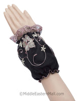 Arm Cuffs with Floral Embroidery in #3 Rose Pink