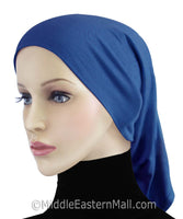 royal blue cotton under hijab cap tube headband