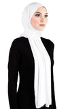 white baby blue women's Cotton Jersey Hijab Extra Long Soft Stretchy Shawl 
