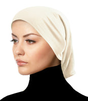 ivory cotton tube hijab underscarf cap