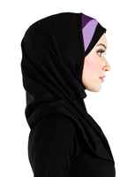 SMALL SIZE Festive Amira Cotton Hijab 1 piece 2 Tone Color Pleats - Junior Size