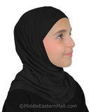 Wholesale Girl's Khatib Cotton Hijab 2 piece ALL BLACK