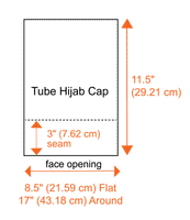 tube underscarf hijab cap measurements