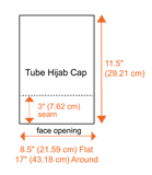 tube underscarf hijab cap measurements