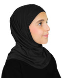 black hijab for girls easy instant hijabs for islamic modesty headscarf includes a underscarf cap and pull-on head and neck hair cover