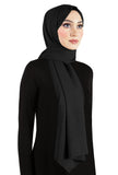 Black Cotton Jazz Hijab Shawl Wraps