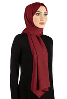 burgundy Women's Cotton Jazz Hijab Shawl Wraps