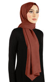 Long Terracotta color Women's Cotton Jazz Hijab Shawl Wraps