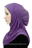 Layla Hijab 1 piece Lycra Amira Snood - in purple CLOSEOUT CLEARANCE