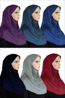 Wholesale Set of 6 Ruched Cascade Hijabs 1 piece Lycra Amira