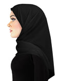 black Salma Chiffon Square Scarf Hijab