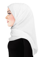 white Salma Chiffon Square Scarf Hijab