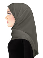 charcoal gray Salma Chiffon Square Scarf Hijab