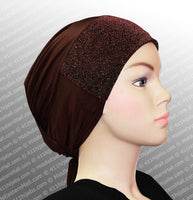 Wholesale 1 Dozen Sparkle Hijab Caps with Ties CLOSEOUT CLEARANCE
