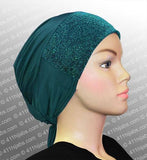 Wholesale 1 Dozen Sparkle Hijab Caps with Ties CLOSEOUT CLEARANCE