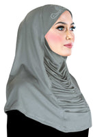 islamic headscarf hijab 1 piece lycra for women in gray