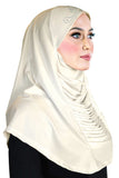 soft stretchy lycra amira hijab 1 piece headscarf for women in ivory