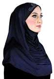 navy hijab islam headscarf lycra 1 piece amira for ladies