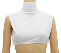 Mock Turtleneck Dickey Cotton Crop Top Black or White (wear underneath low cut garment for modesty)