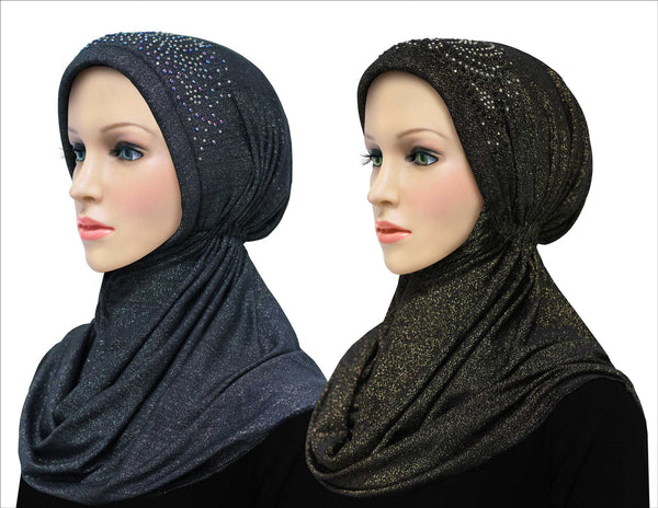 Wholesale Set of 2 Khatib Turban Easy Pull-on Hijab CLOSEOUT CLEARANCE