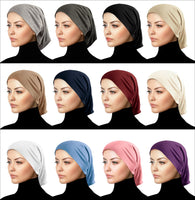 Wholesale 1 Dozen JUNIOR SIZE Khatib COTTON Under-scarf Hijab Tube Caps - NEW 2023 Colors!