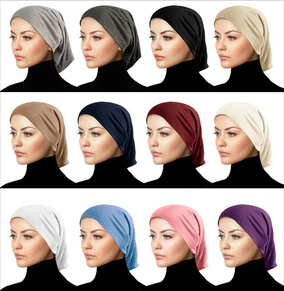 SMALL SIZE : Wholesale 1 Dozen  Khatib COTTON Under-scarf Hijab Tube Caps 9"