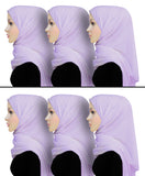 Wholesale Set of 6  Lilac Salma Chiffon Square Scarf