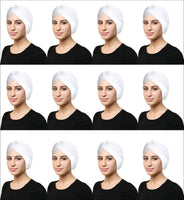 Wholesale Set of 6 Khatib Cotton Classic Turban Hijab ALL WHITE
