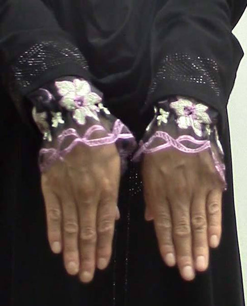 Arm Cuffs with Floral Embroidery