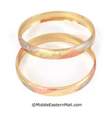 Little Girl's Bangle Bracelets Oro Laminado  Tri-Color Gold Plated one year warranty #13 & 14